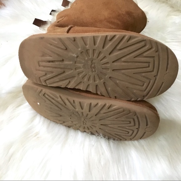 Ugg Bailey Bow Tall 2 Boots Suede Sheepskin - Picture 7 of 8